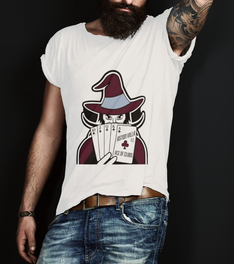 Aston Villa FC Ace Of Clubs Witch Playing Cards T-Shirt