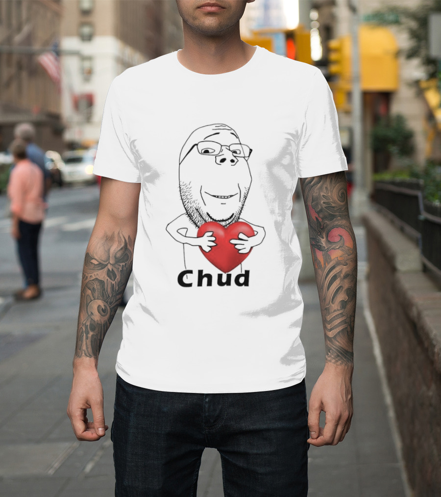 Chud Guy Chudjak Holding Red Heart Sketch T-Shirt