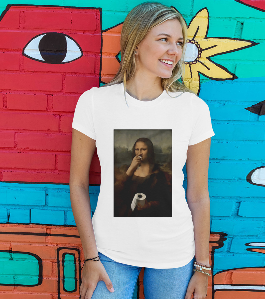 Mona Luisa Toilet Paper Painting Meme T-Shirt