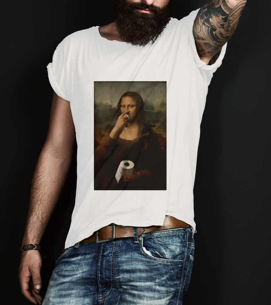 Mona Luisa Toilet Paper Painting Meme T-Shirt