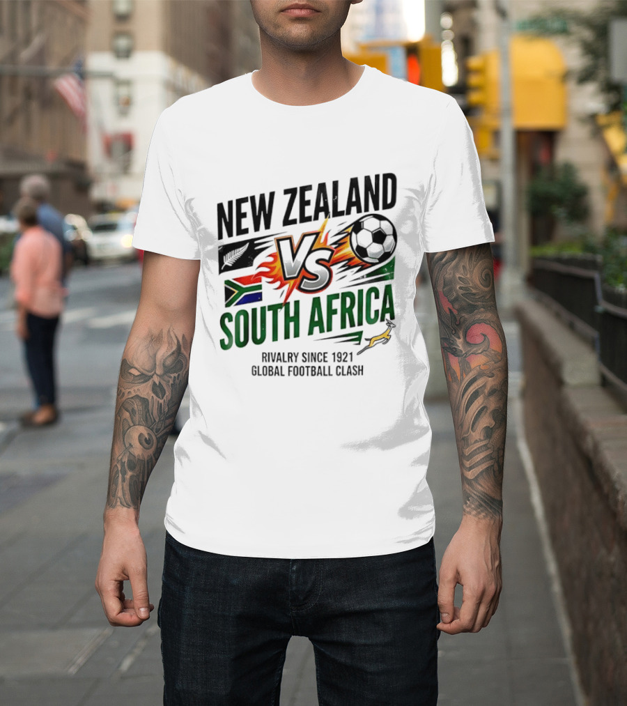New Zealand Vs South Africa Global Football Clash Rivalry Since 1921 T-Shirt