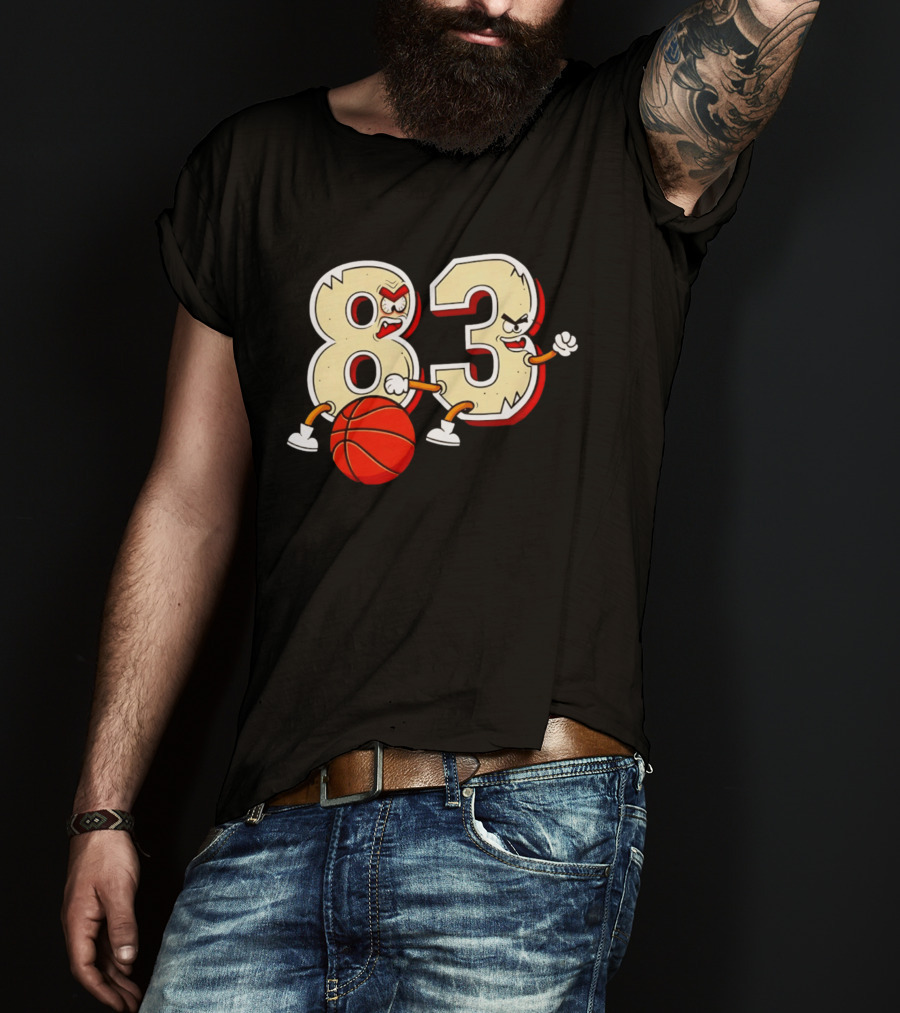 Bam Adebayo 83 Miami Heat Basketball Number Caricature T-Shirt