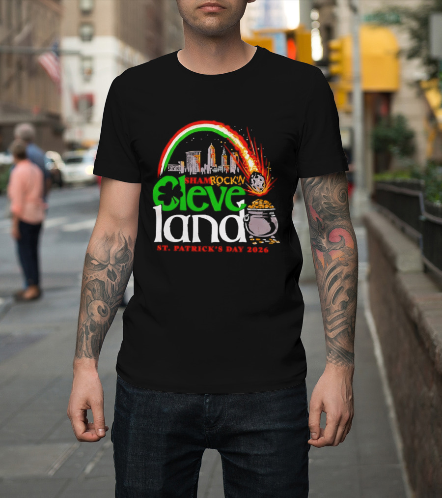 Cleveland Shamrockin Skyline Comet St. Patrick's Day 2026 Celebration T-Shirt