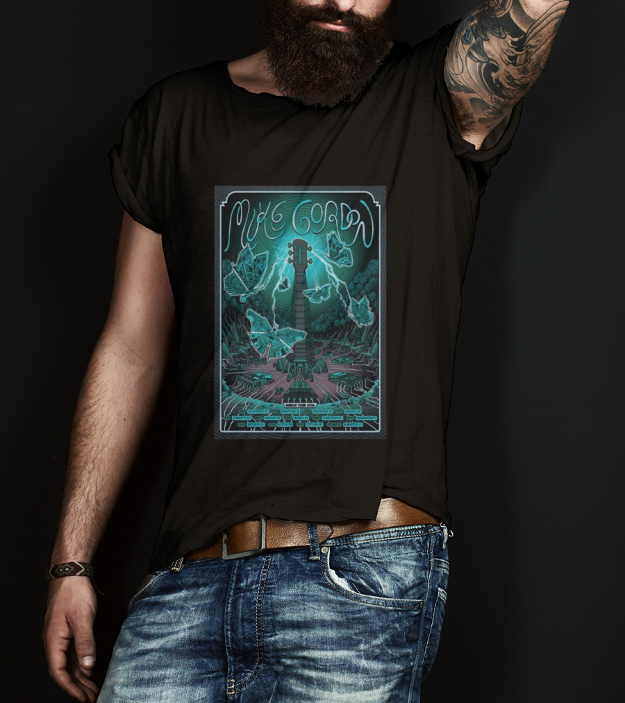 Mike Gordan March Tour 2026 Lightning Butterfly Guitar T-Shirt