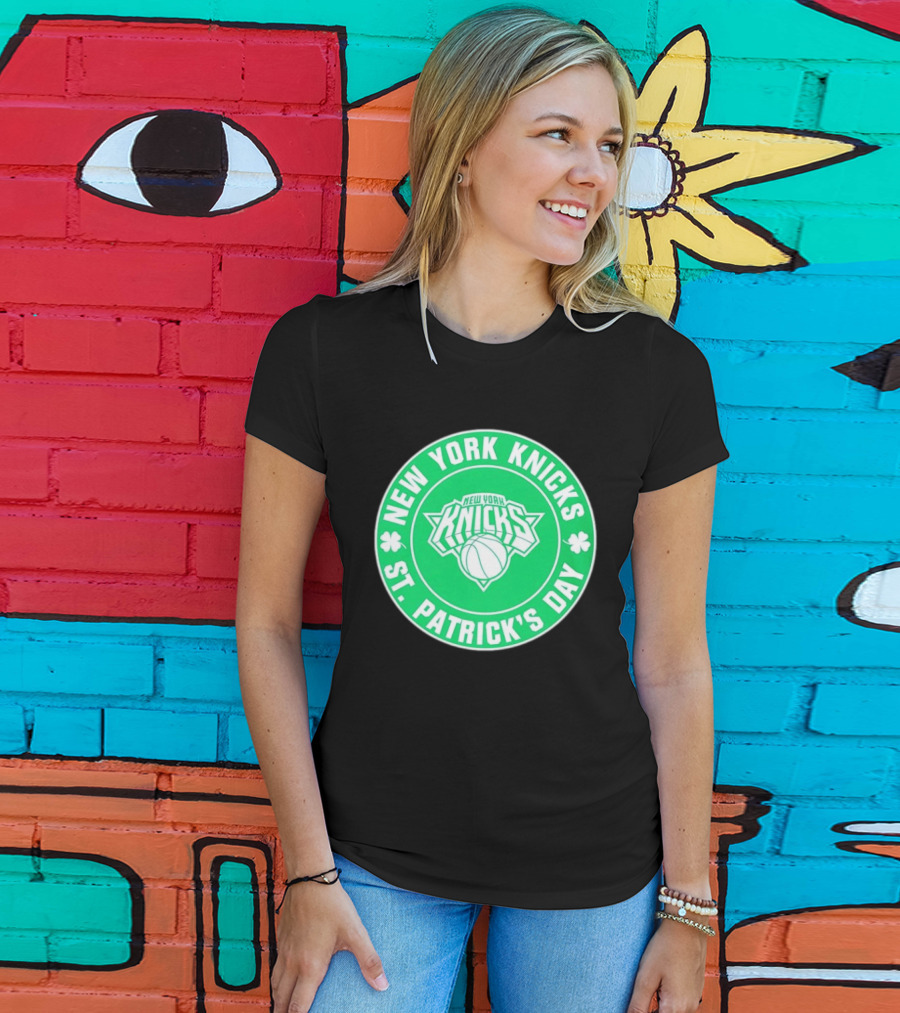 New York Knicks St Patrick's Day Shamrock Green Basketball Team Celebration T-Shirt