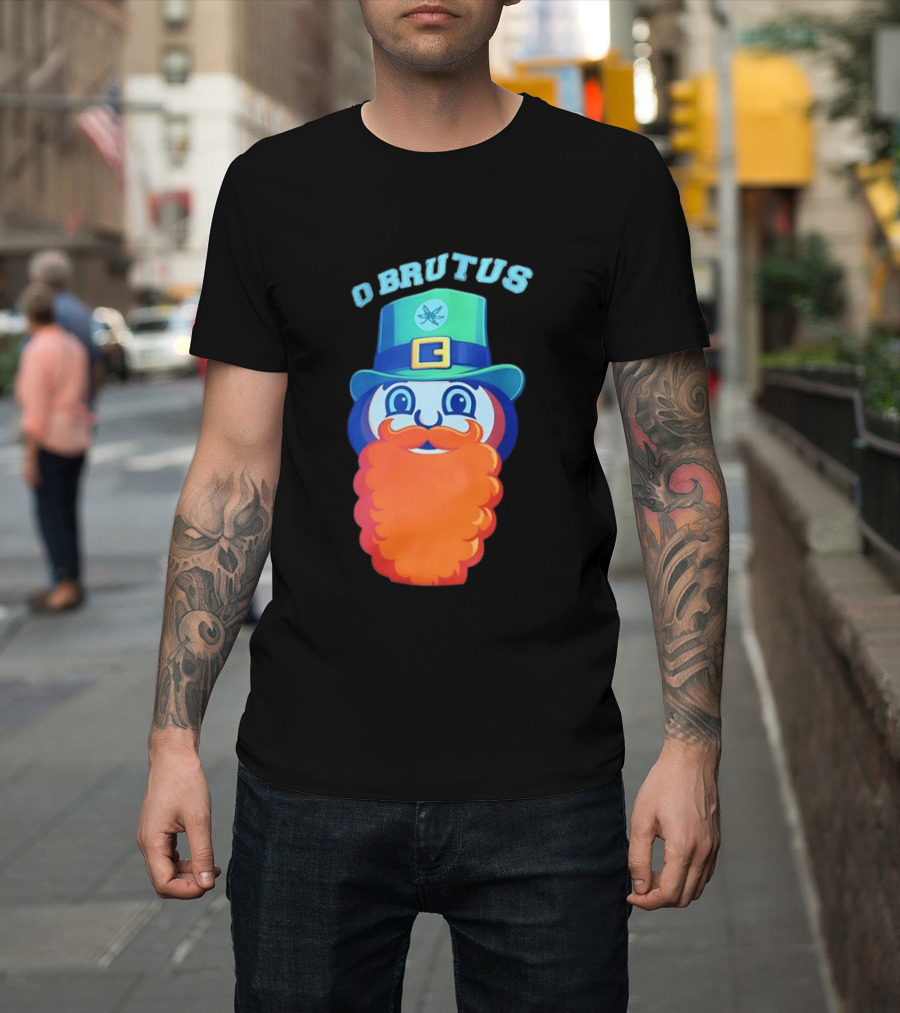 Ohio State Buckeyes O Brutus Leprechaun Hat And Beard T-Shirt