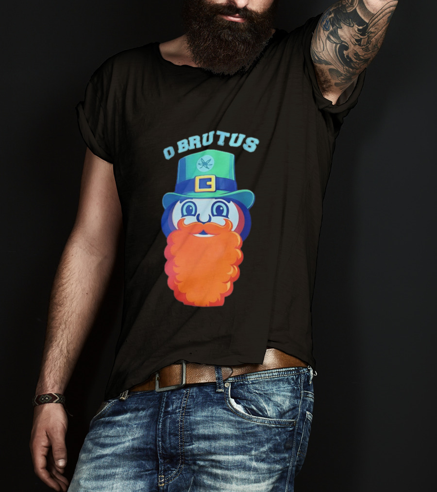 Ohio State Buckeyes O Brutus Leprechaun Hat And Beard T-Shirt