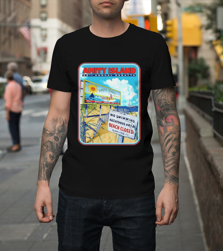 Amity Island 50th Annual Regatta No Swimming Beach Closed Jaws 1975 T-Shirt