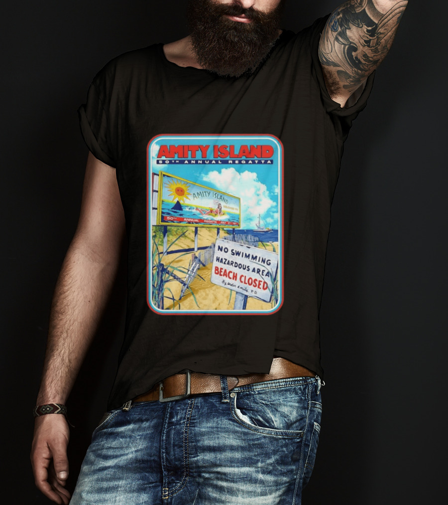 Amity Island 50th Annual Regatta No Swimming Beach Closed Jaws 1975 T-Shirt