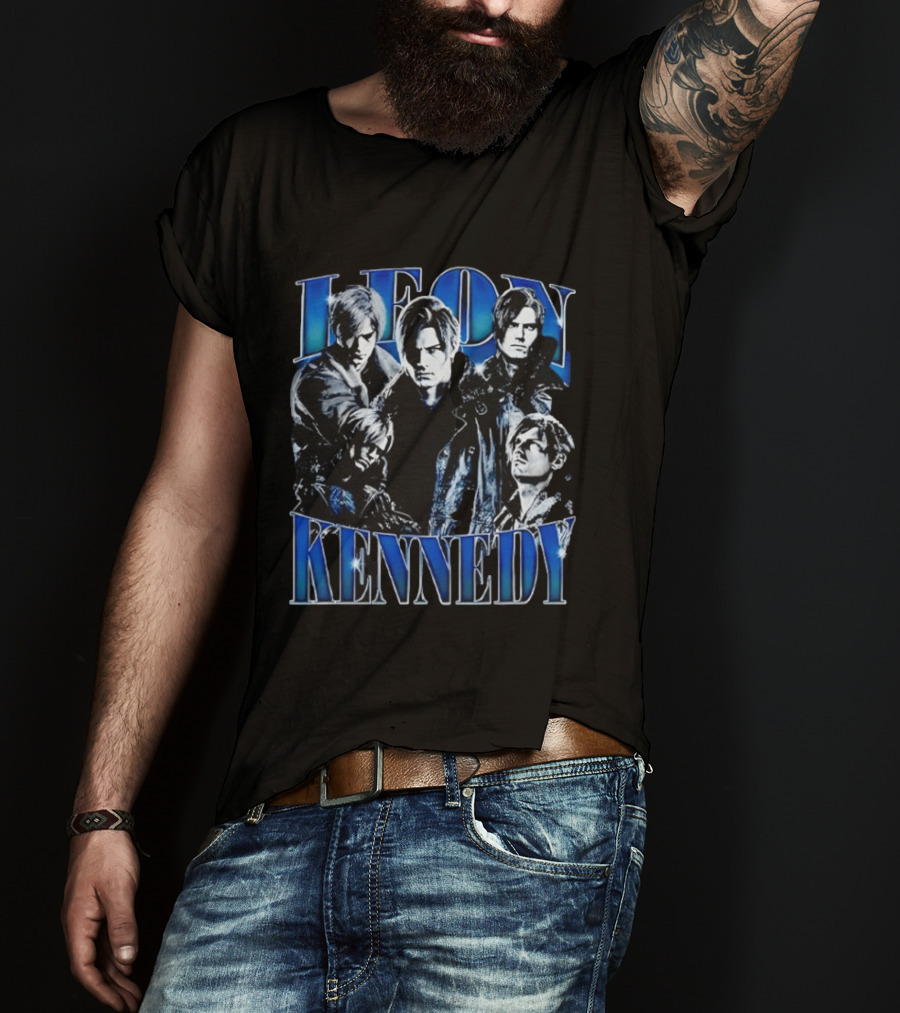 Leon Kennedy Character Collage Fan T-Shirt