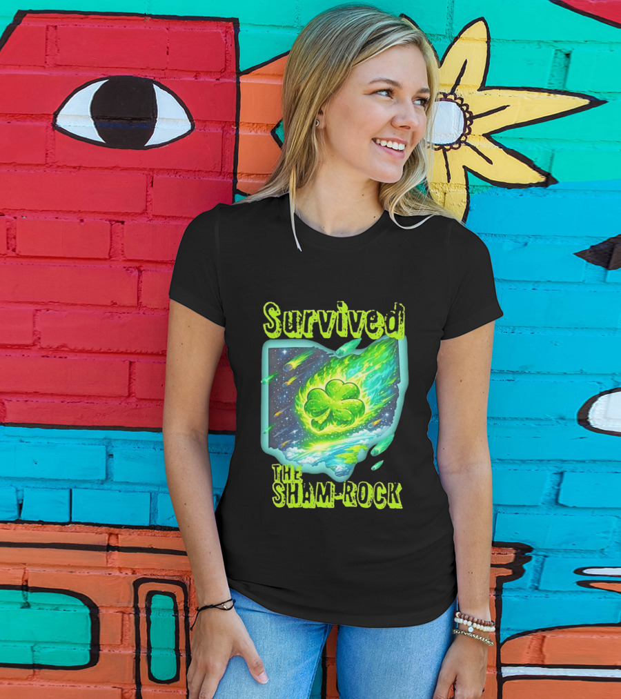 Survived The Sham Rock Meteor Clover St Patrick's Day T-Shirt