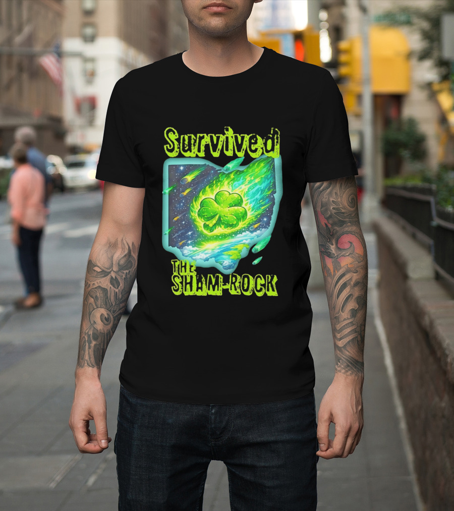 Survived The Sham Rock Meteor Clover St Patrick's Day T-Shirt