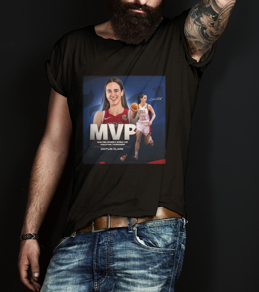 Caitlin Clark MVP 2026 FIBA Women's World Cup Qualifying Tournament USA Basketball T-Shirt
