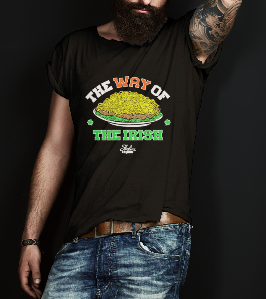 The Way Of The Irish Skyline Chili Plate With Shamrocks T-Shirt