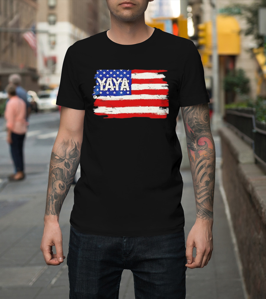 Patriotic Yaya American Flag Mother's Day Women T-Shirt
