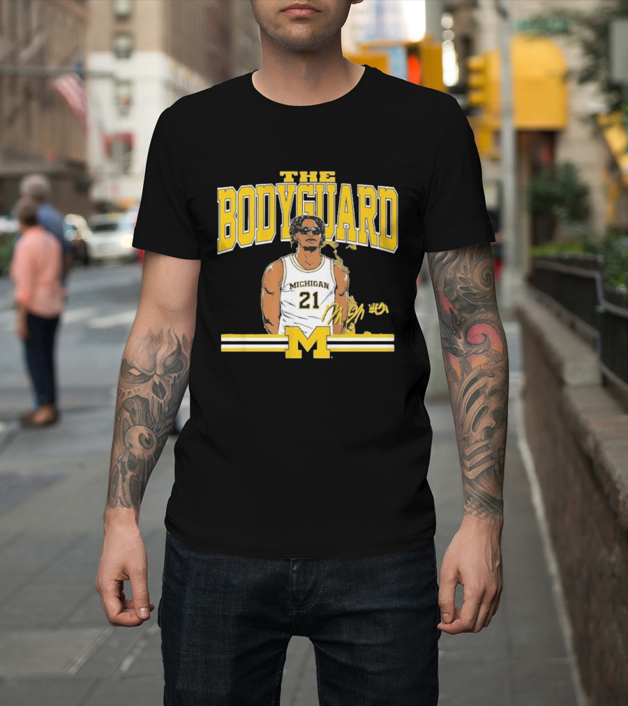 The Bodyguard Michigan Basketball 21 Morez Johnson Jr. T-Shirt