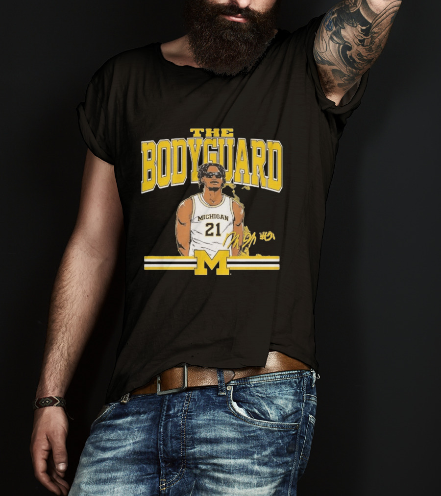 The Bodyguard Michigan Basketball 21 Morez Johnson Jr. T-Shirt