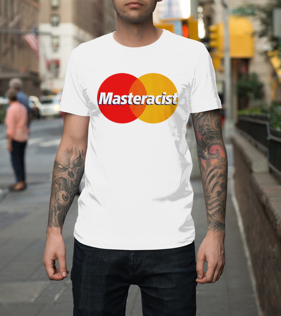 Masteracist Mastercard Parody Logo Red And Yellow Circles T-Shirt