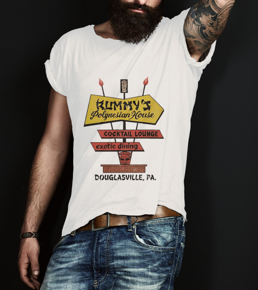 Rummy's Polynesian House Cocktail Lounge Exotic Dining Douglasville PA Tiki Bar T-Shirt