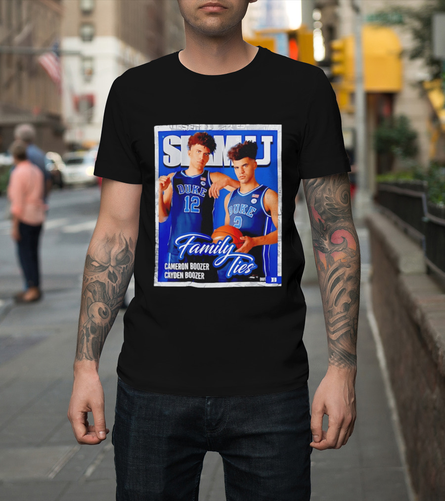 SLAMU Cameron And Cayden Boozer Duke Blue Devils Family Ties Basketball T-Shirt