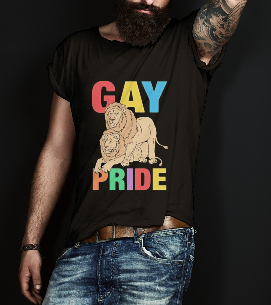 Gay Pride Lions LGBT Rainbow T-Shirt
