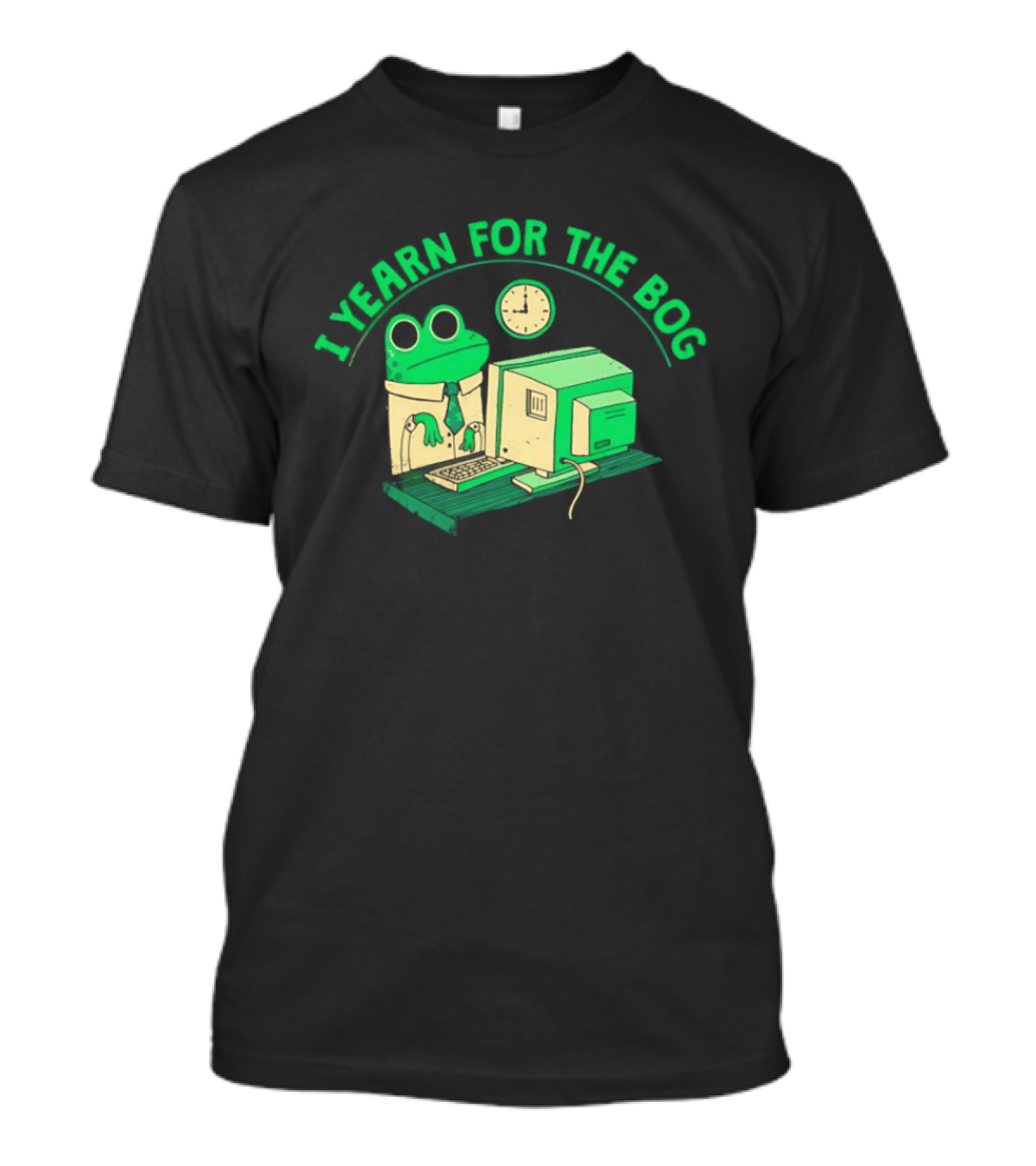 Frog Yearning For The Bog With Retro Computer Charm T-Shirt