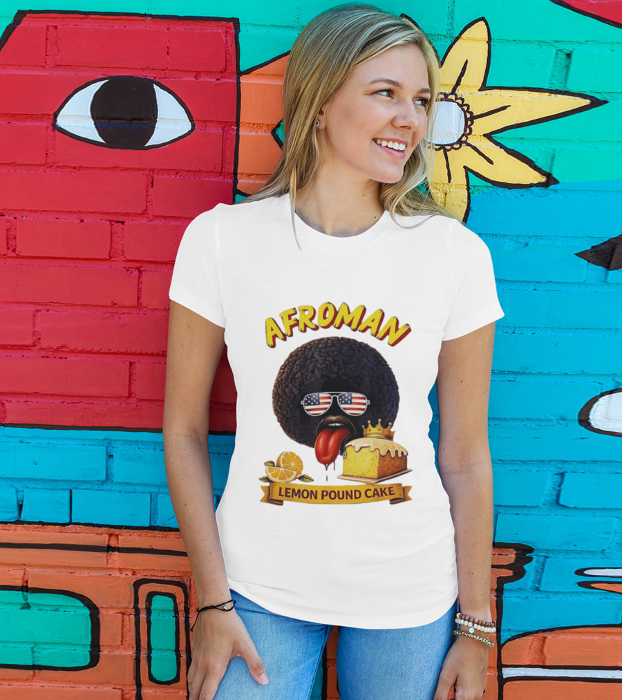 Afroman Lemon Pound Cake Sunglasses Tongue Crown Lemons T-Shirt