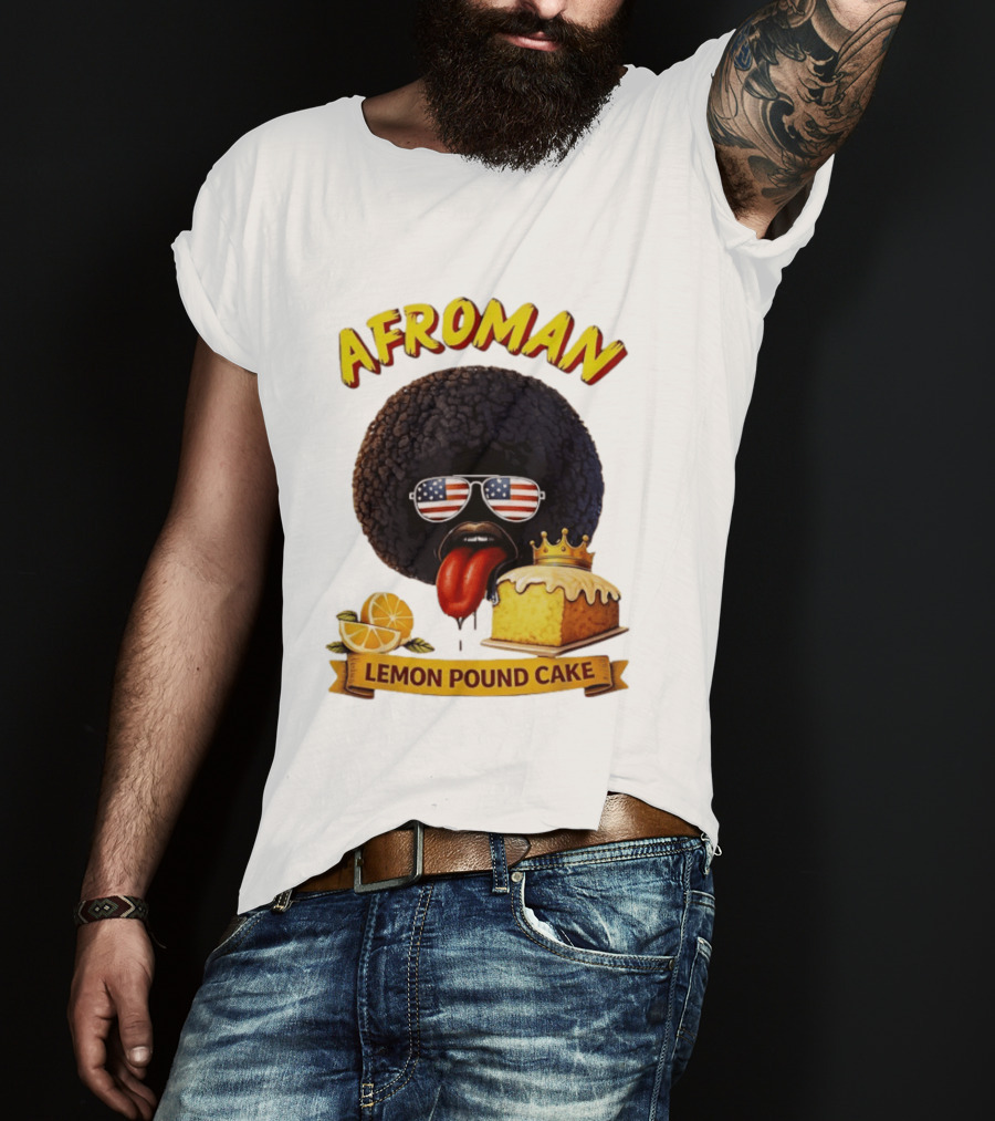 Afroman Lemon Pound Cake Sunglasses Tongue Crown Lemons T-Shirt