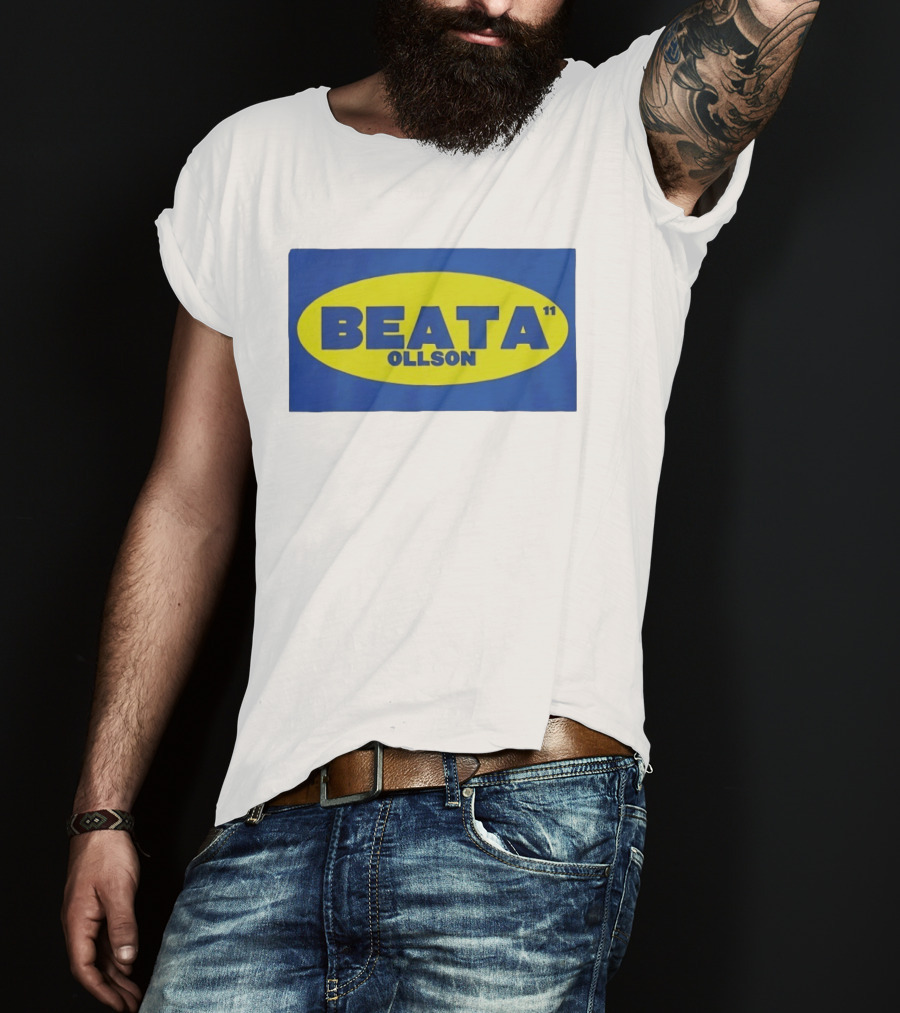 BEATA OLLSON 11 Blue Yellow Oval T-Shirt