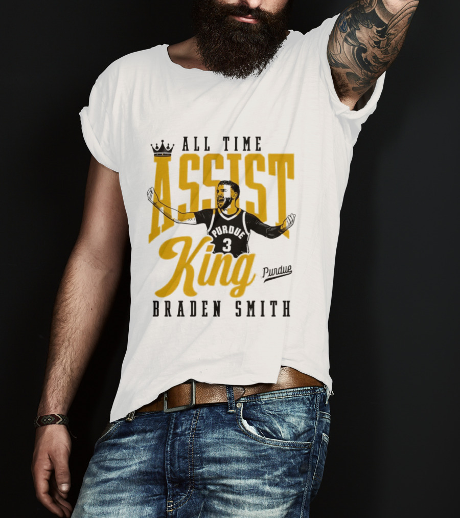 All Time Assist King Braden Smith Purdue Boilermakers T-Shirt