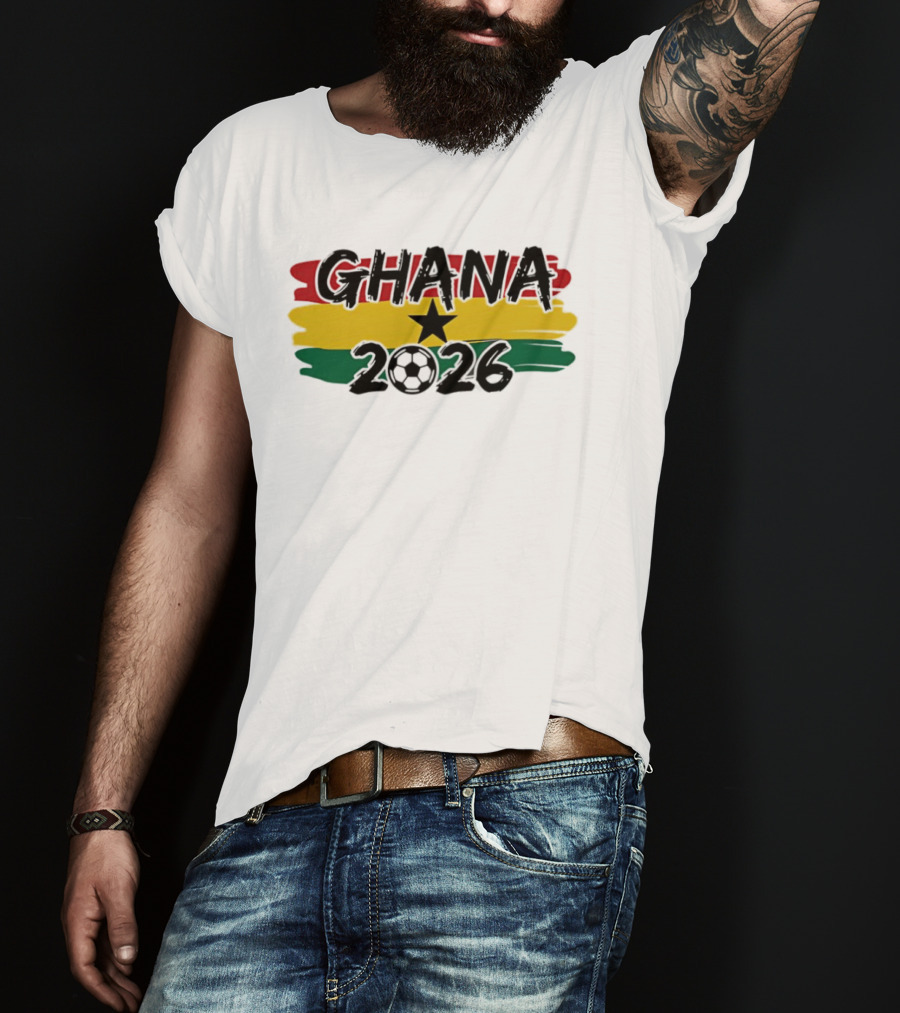 Ghana 2026 World Cup National Football Team Colors And Star T-Shirt