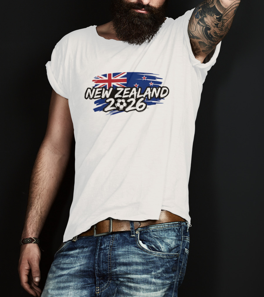 New Zealand 2026 National Team Flag And Soccer Ball T-Shirt