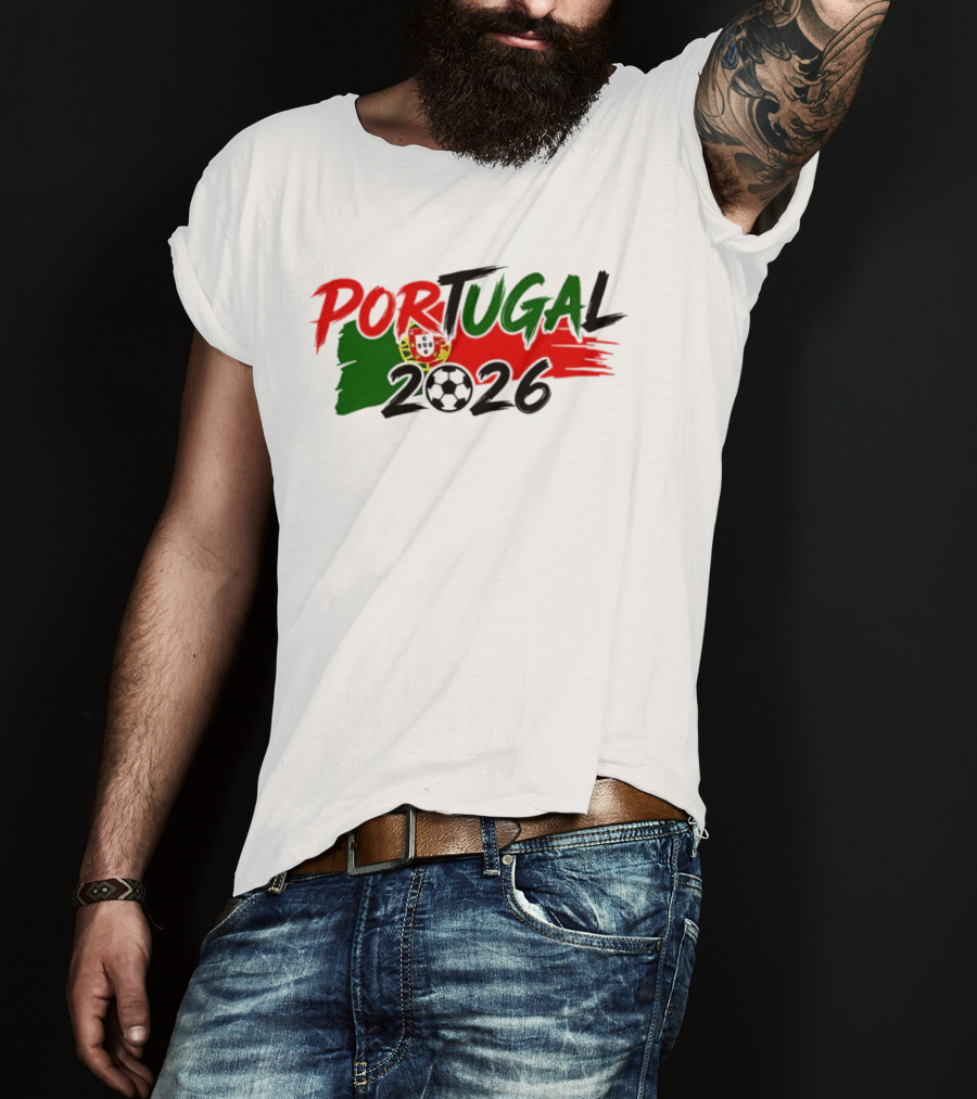 Portugal 2026 World Cup National Team Soccer Flag Crest T-Shirt