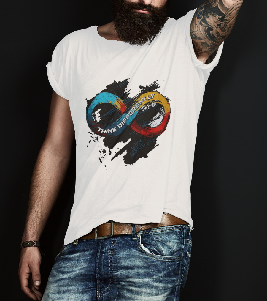 Think Differently Infinity Symbol Autism Awareness T-Shirt