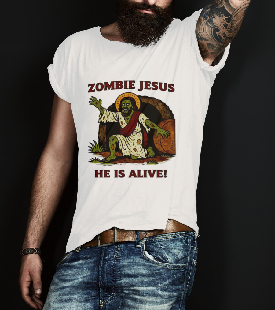 Zombie Jesus He Is Alive Resurrection Meme T-Shirt