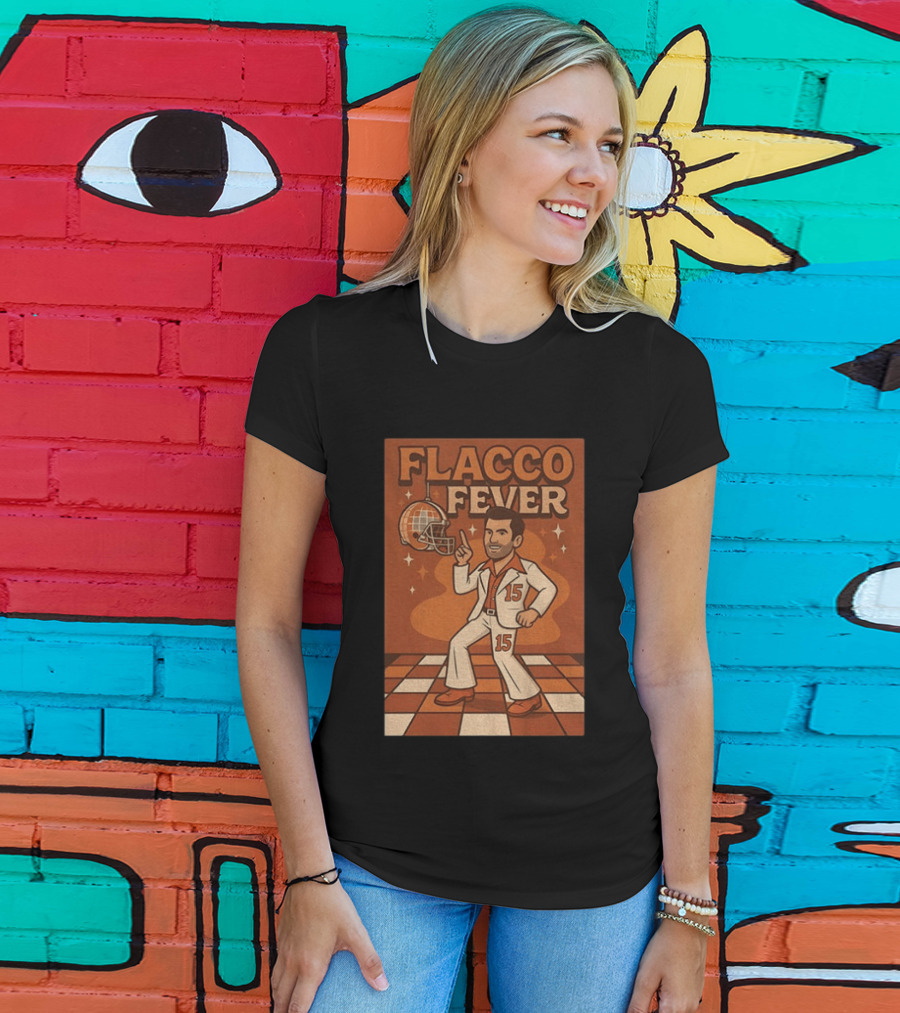 Flacco Fever Cleveland Browns 15 Football Retro Disco T-Shirt