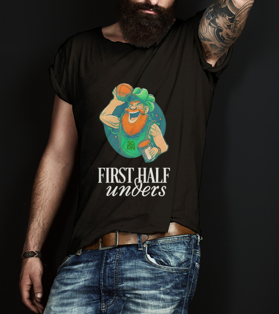 Leprechaun First Half Unders Basketball Beer T-Shirt