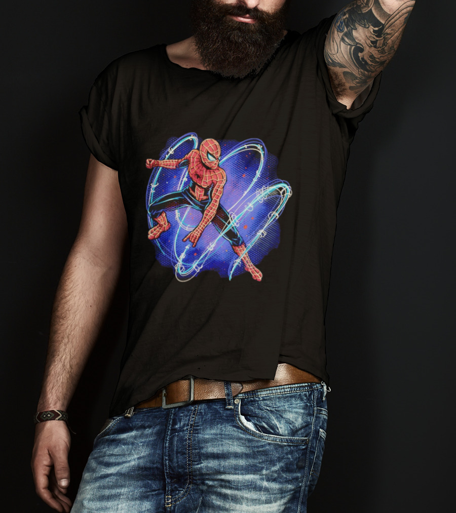 Spider Man Marvel Hero With Magnetic Field Lines And Maximum Spider Senses T-Shirt