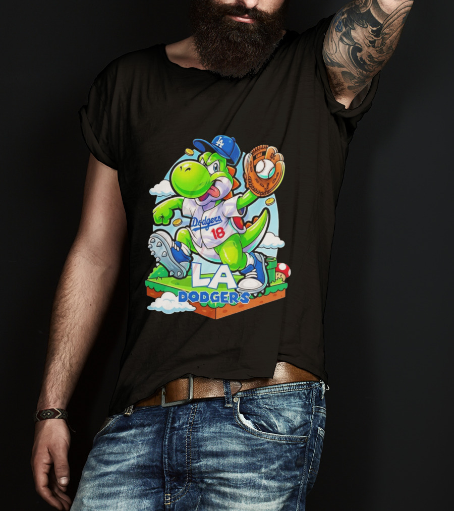 Yoshi Dodgers 18 LA Baseball T-Shirt