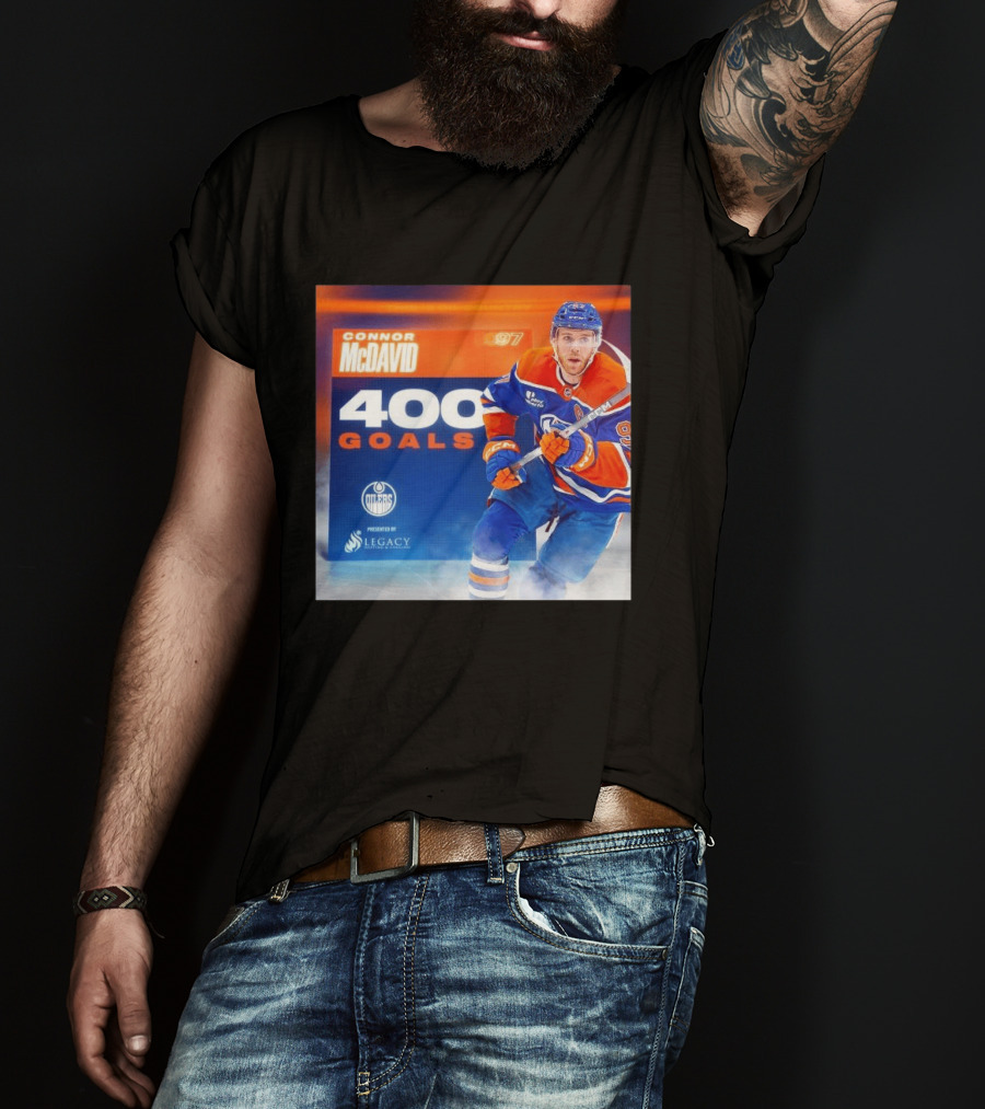 Connor McDavid 400 Goals Edmonton Oilers Legacy Sports Excellence T-Shirt
