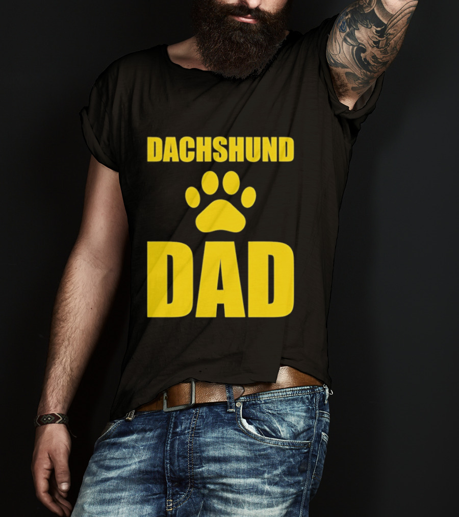 Dachshund Dad Wiener Dog Paw Print T-Shirt