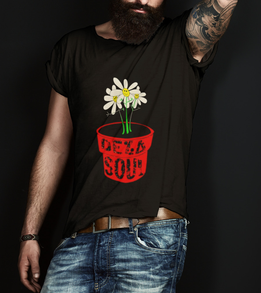 De La Soul Is Dead Flower Pot With White Daisies T-Shirt