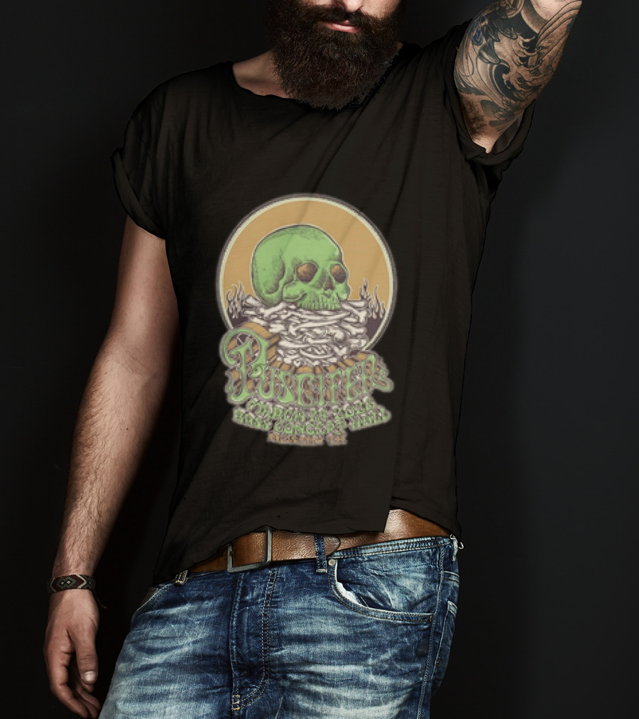 Puscifer March 24 2026 Austin TX Concert With Green Skull T-Shirt
