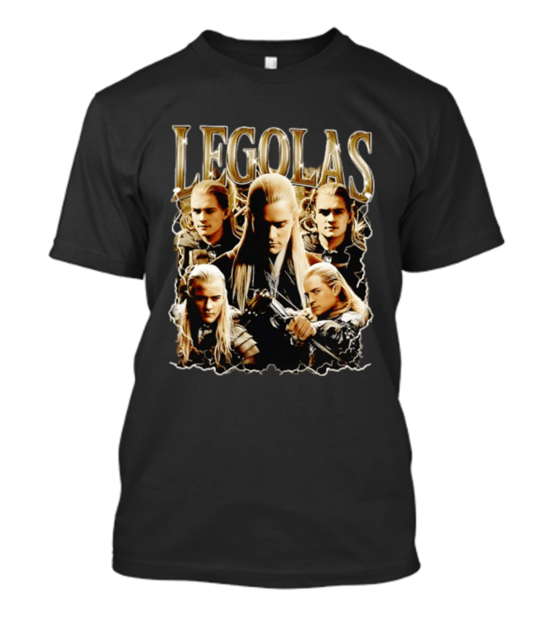Legolas Character Collage From Lord Of The Rings T-Shirt