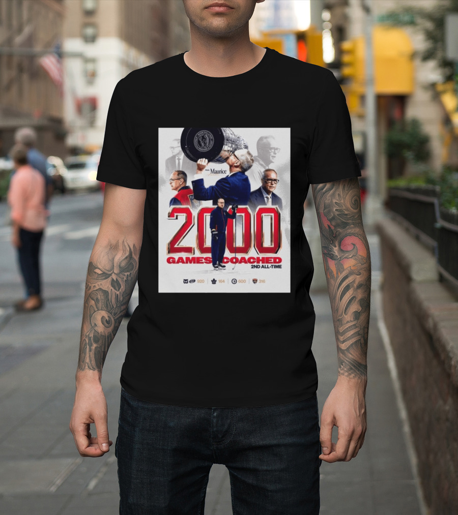 Paul Maurice NHL 2000 Games Coached 2nd All Time Vintage Hockey T-Shirt