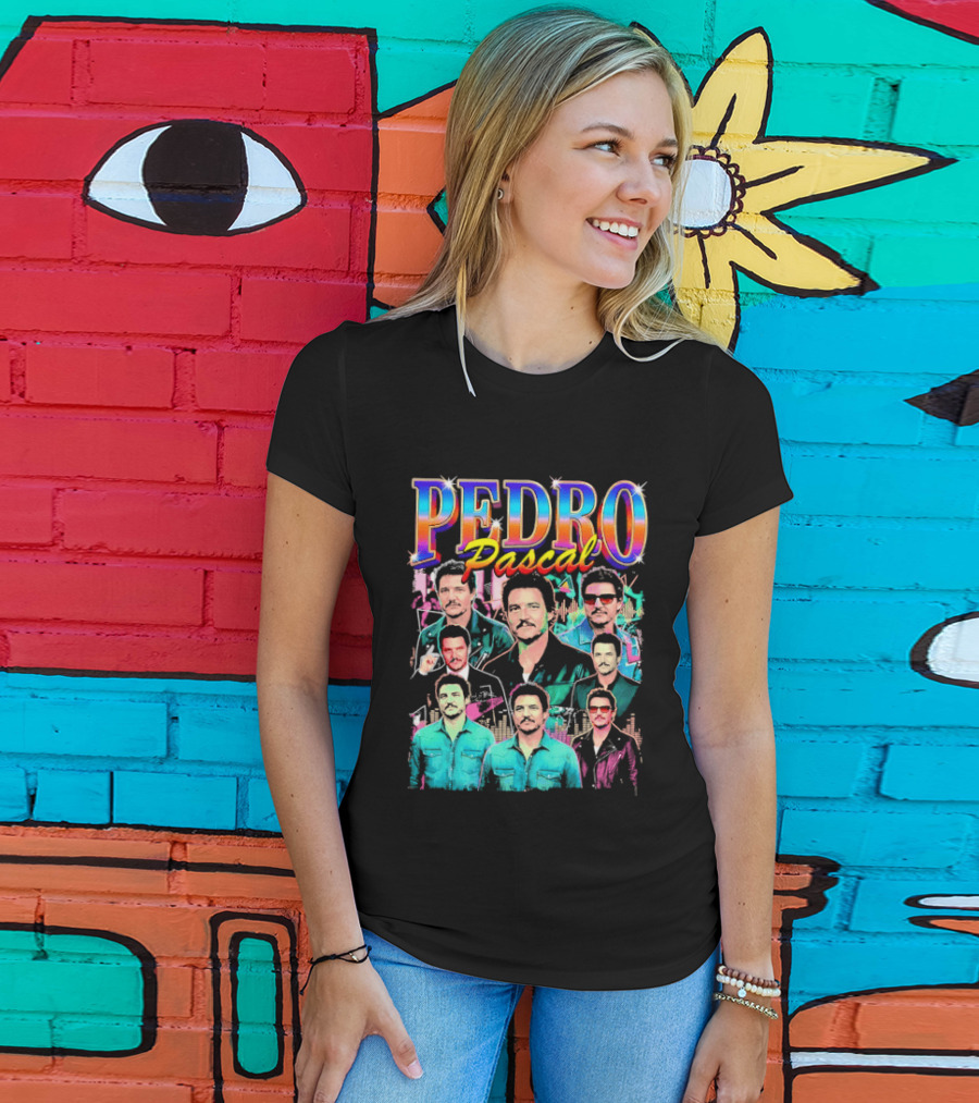 Pedro Pascal Multicolored Collage Actor T-Shirt