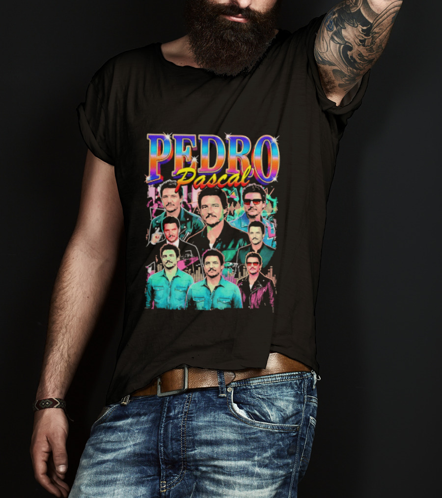 Pedro Pascal Multicolored Collage Actor T-Shirt