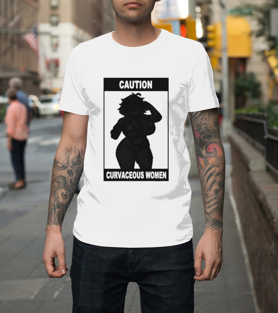 Caution Curvaceous Women 2026 Bold Silhouette Warning T-Shirt