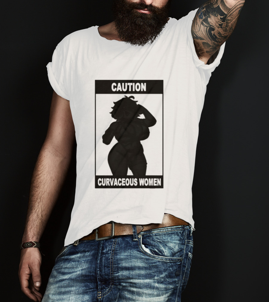 Caution Curvaceous Women 2026 Bold Silhouette Warning T-Shirt