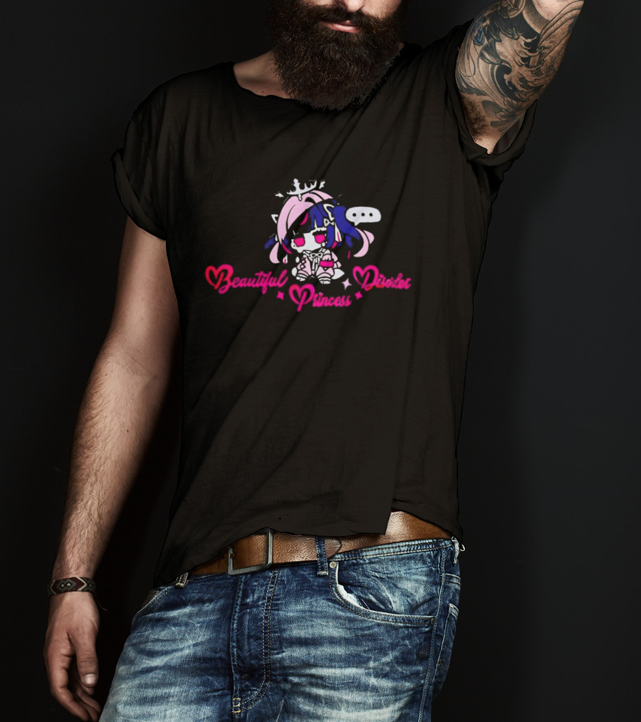 Beautiful Princess Disorder Pink Anime Aesthetic Hearts And Stars T-Shirt